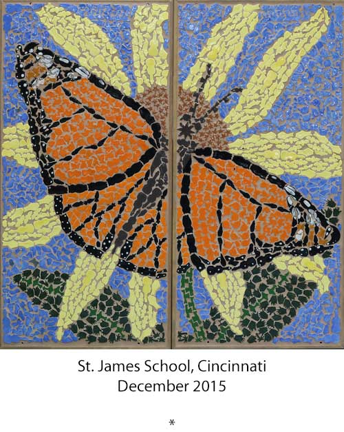 Monarch butterfly mosaic in Cincinnati Ohio